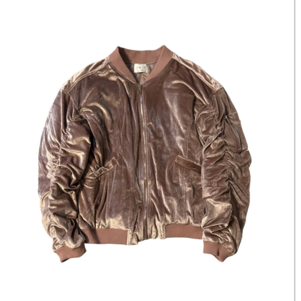 Salty Bomber Jacket Size O/S Mauve Pink Blush New No Tags